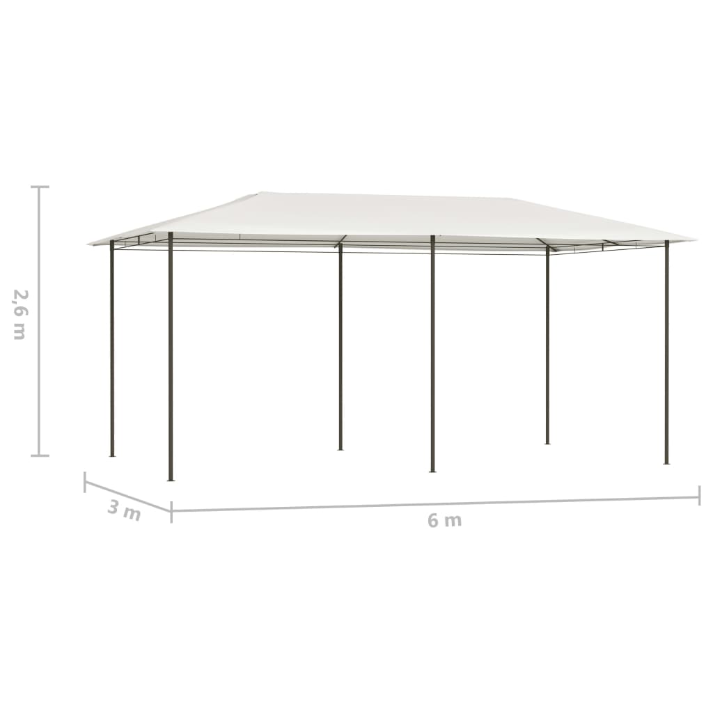 Paviljong 2,98x5,3x2,59 m kremhvit 160 g/m²