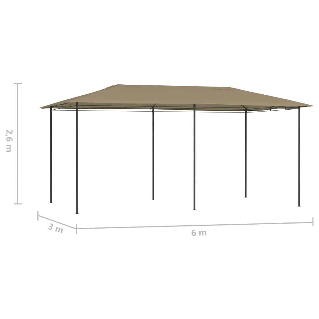 Paviljong 2,98x5,3x2,59 m gråbrun 160 g/m²