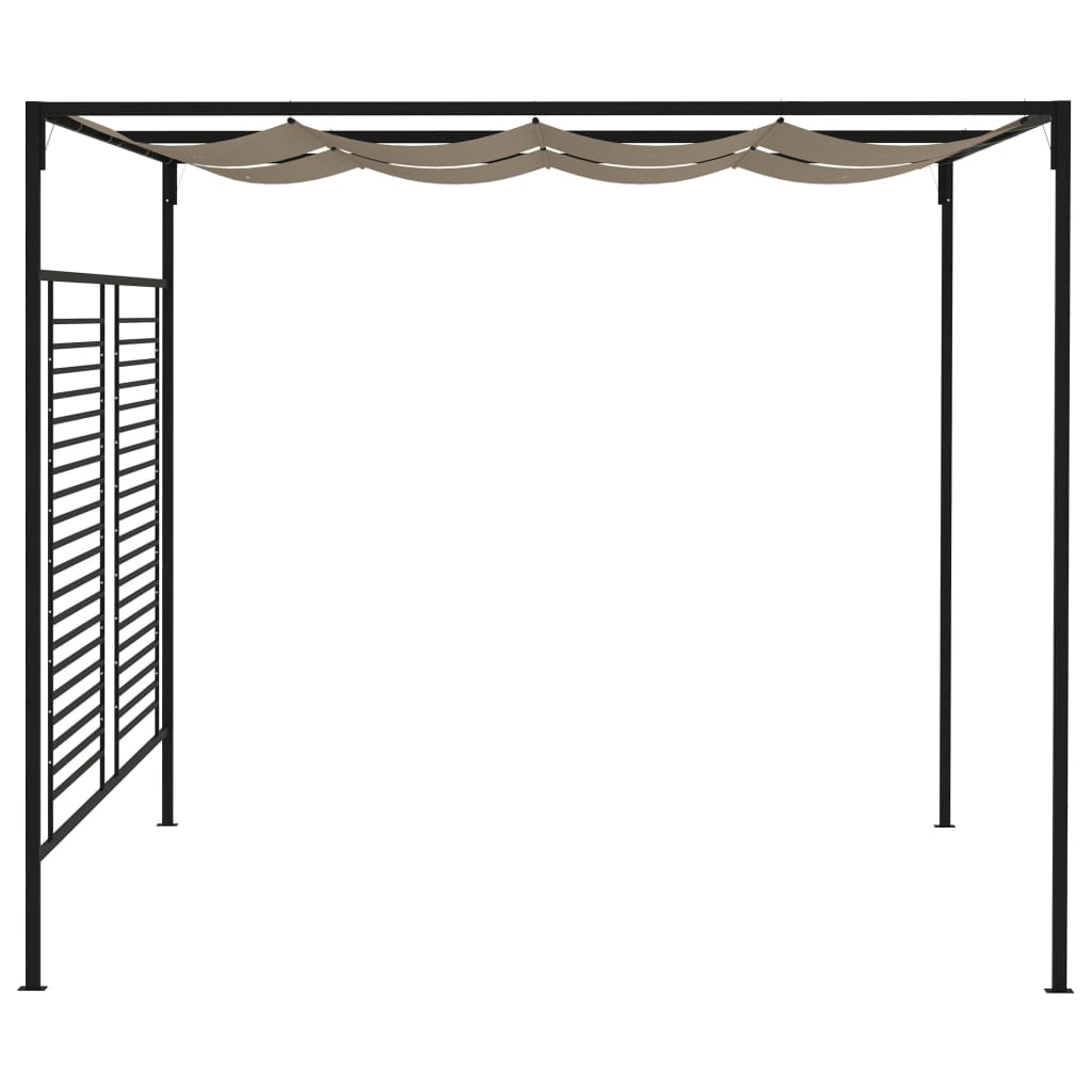 Paviljong med uttrekkbart tak 3x4x2,3 m gråbrun 180 g/m²