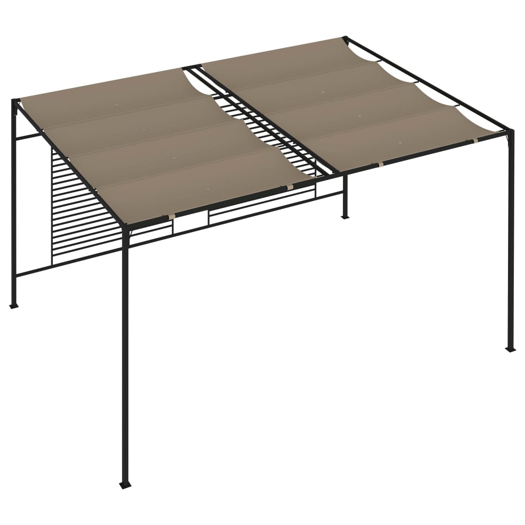 Paviljong med uttrekkbart tak 3x4x2,3 m gråbrun 180 g/m²