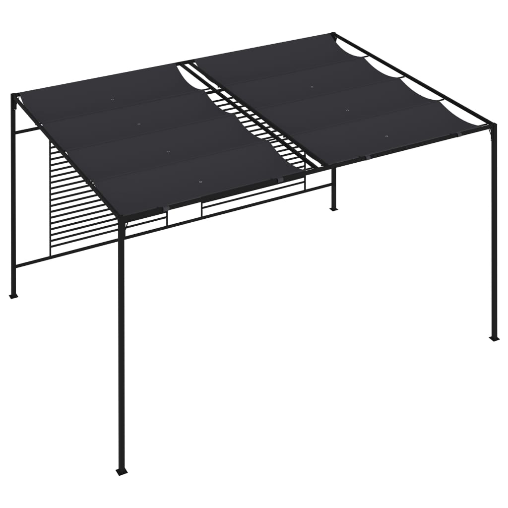 Paviljong med uttrekkbart tak 4x3x2,3 m antrasitt 180 g/m²