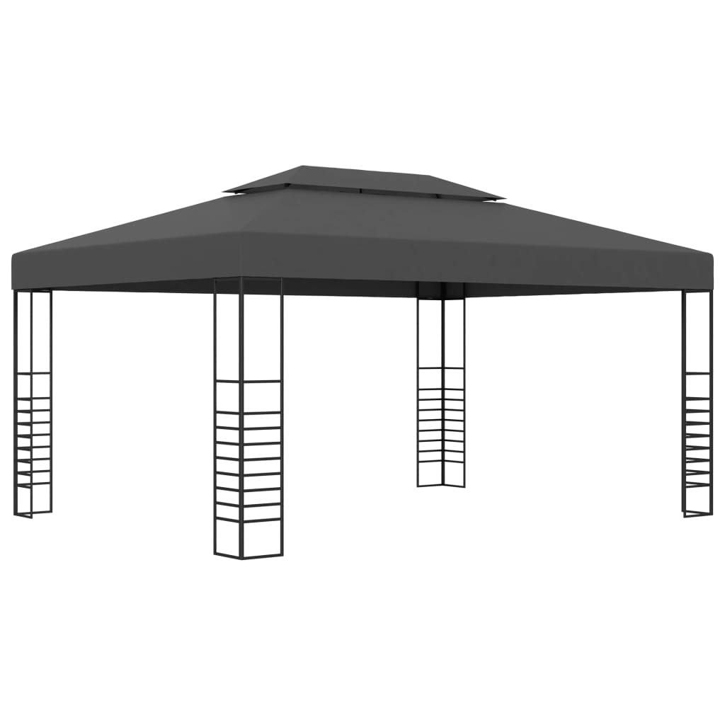 Paviljong med LED-lysslynge 3x4 m antrasitt