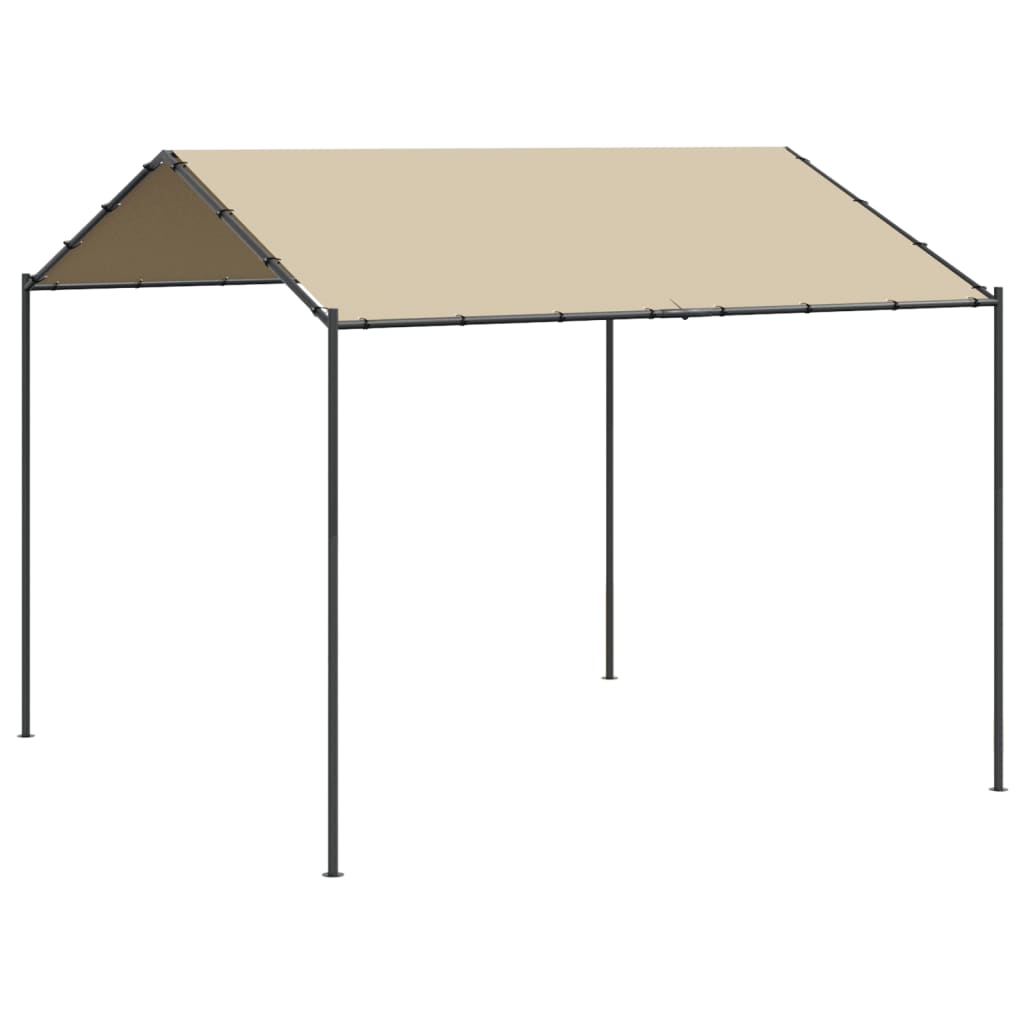 Paviljongtelt beige 3x3 m stål og stoff