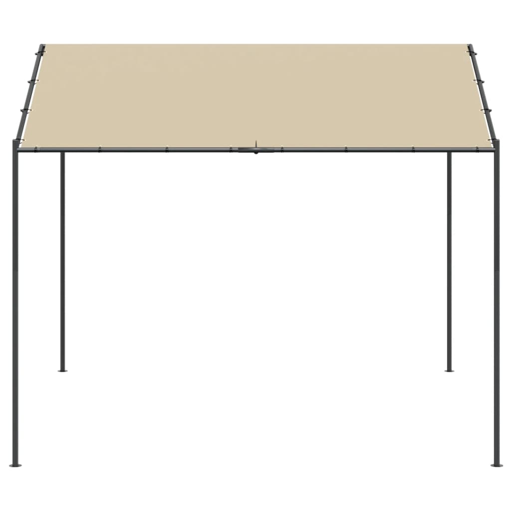 Paviljongtelt beige 4x4 m stål og stoff