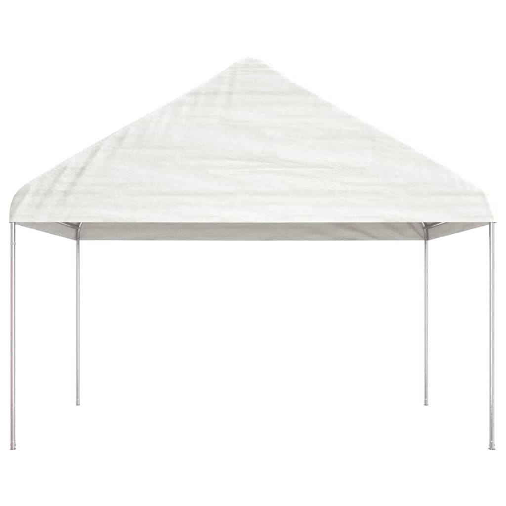 Paviljong med tak hvit 4,08x2,23x3,22 m polyetylen