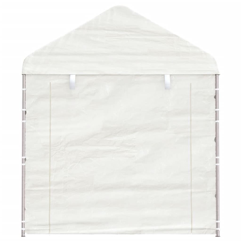 Paviljong med tak hvit 6,69x2,28x2,69 m polyetylen