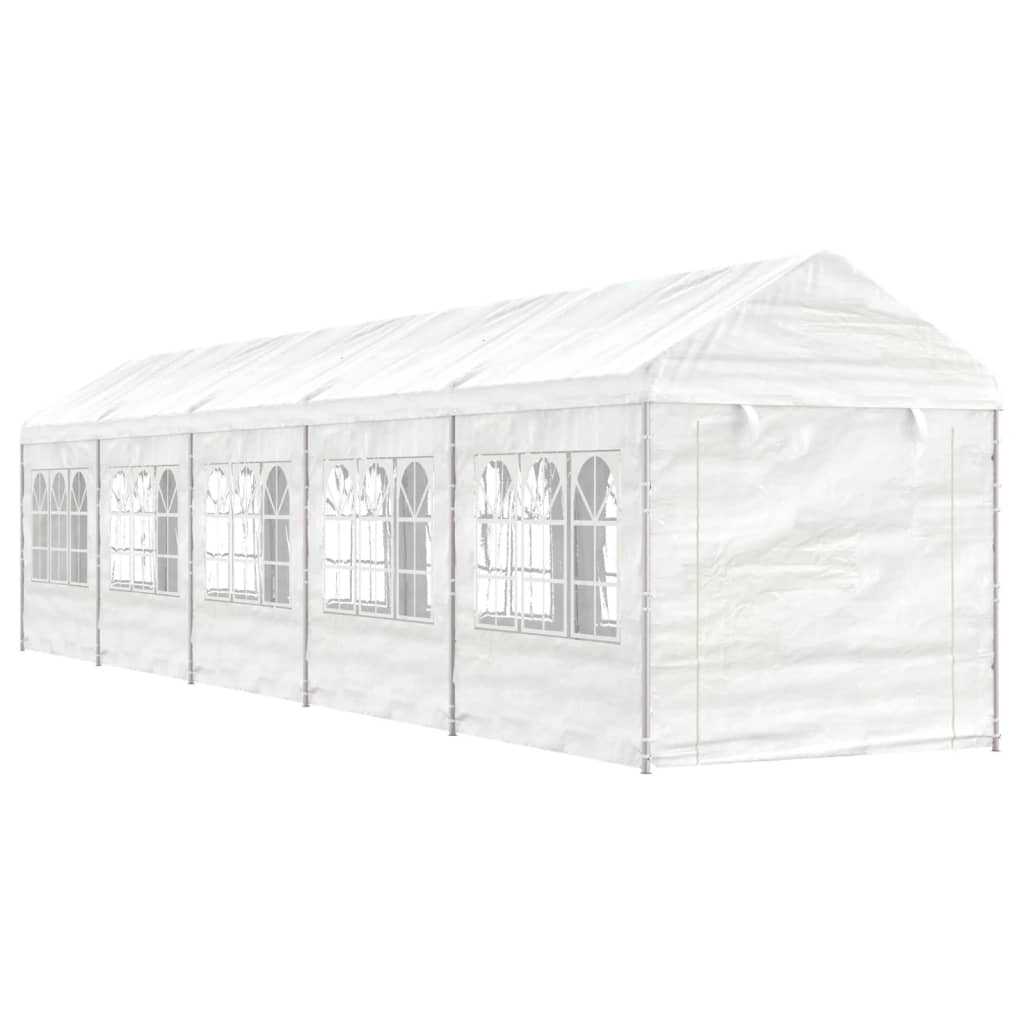Paviljong med tak hvit 11,15x2,28x2,69 m polyetylen