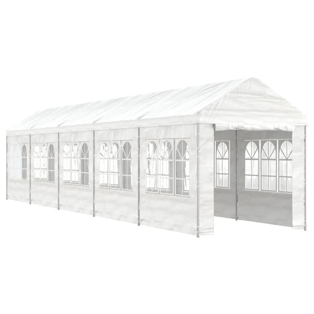 Paviljong med tak hvit 11,15x2,28x2,69 m polyetylen