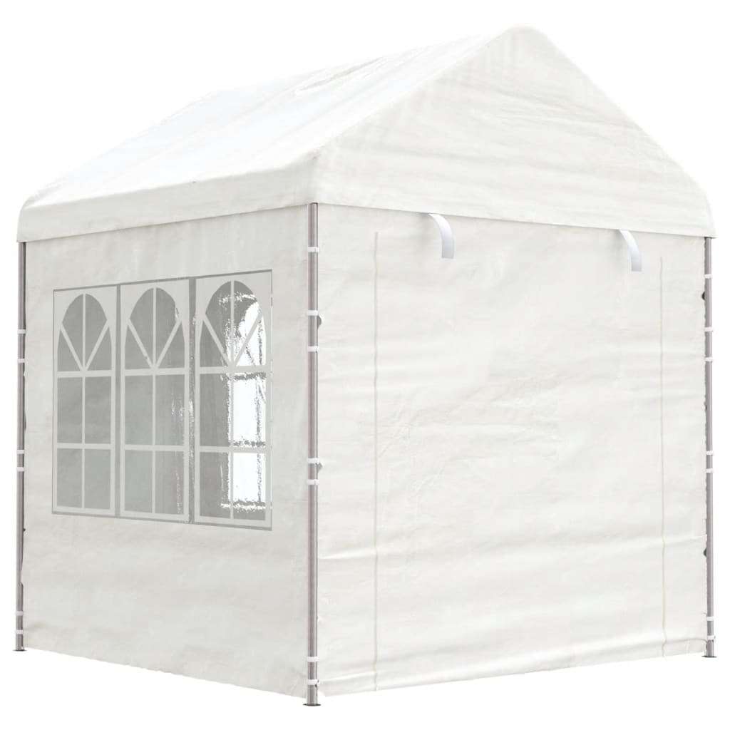Paviljong med tak hvit 11,15x2,28x2,69 m polyetylen