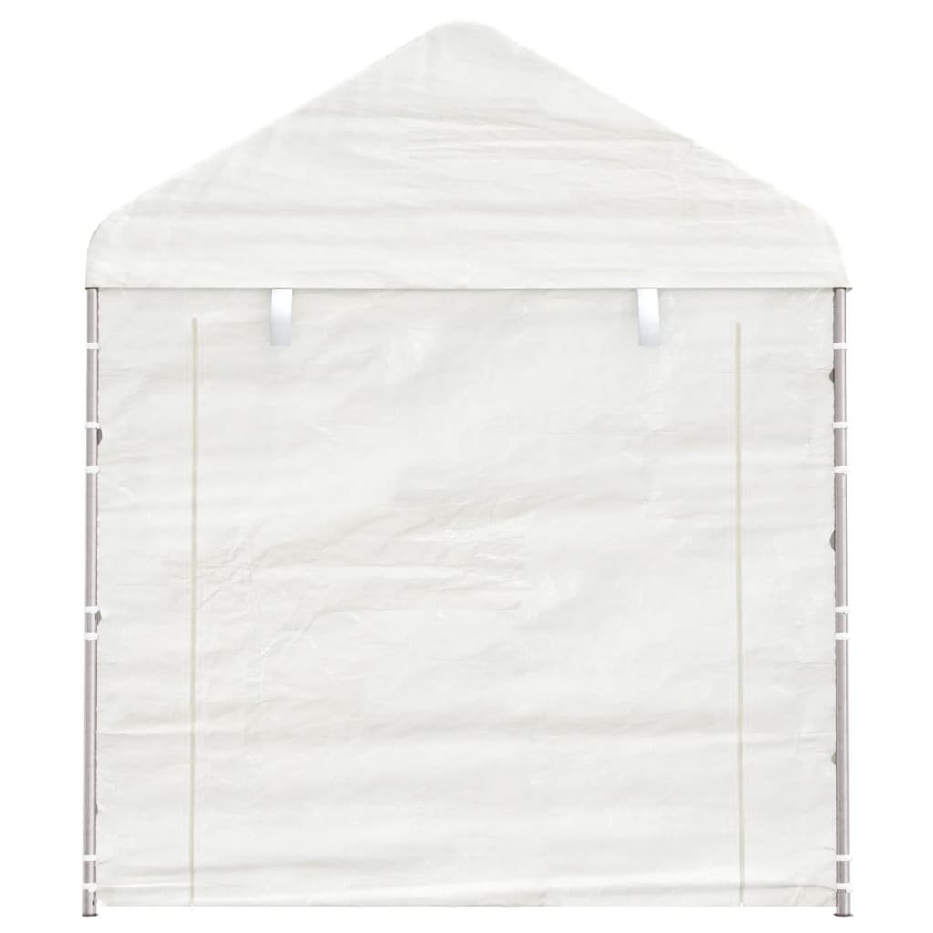 Paviljong med tak hvit 13,38x2,28x2,69 m polyetylen