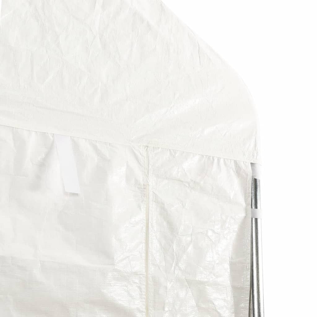 Paviljong med tak hvit 13,38x2,28x2,69 m polyetylen