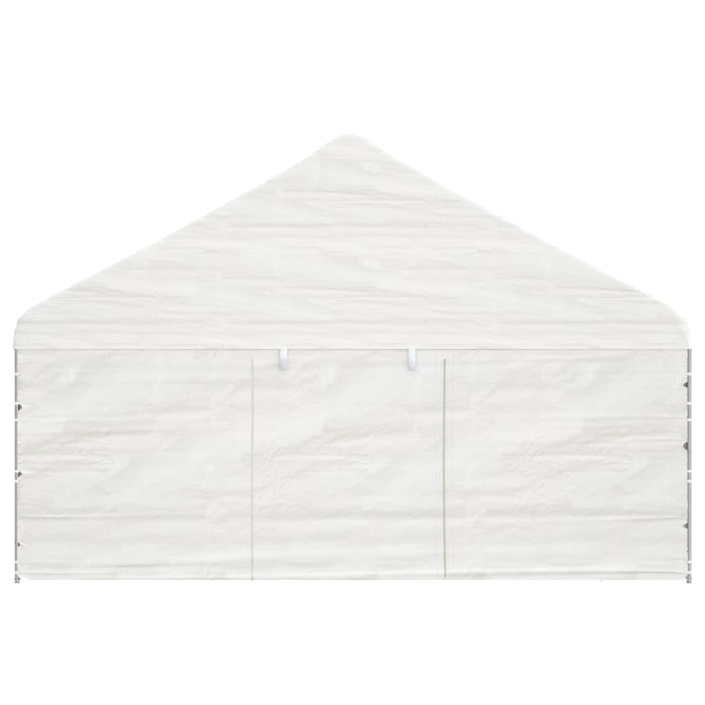 Paviljong med tak hvit 13,38x5,88x3,75 m polyetylen