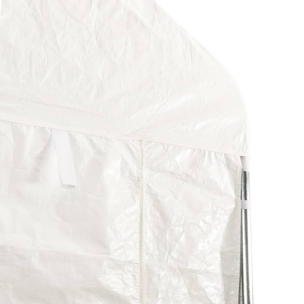 Paviljong med tak hvit 13,38x5,88x3,75 m polyetylen