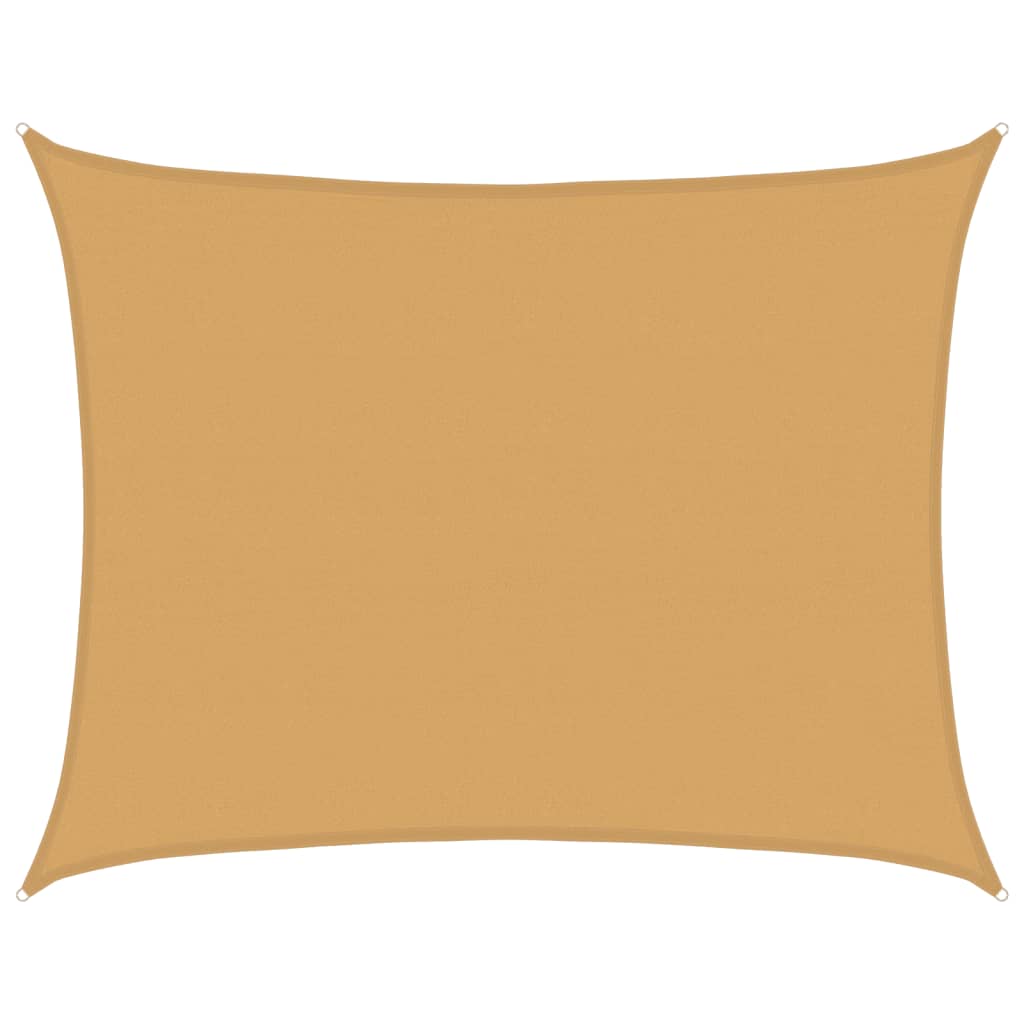 Solseil 160 g/m² rektangulær sand 6x7 m HDPE