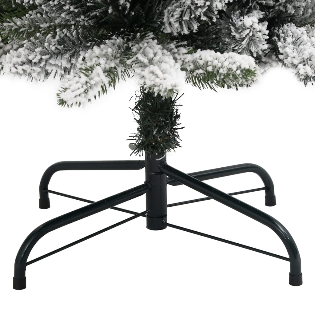 Slankt kunstig juletre med flokket snø 120 cm PVC og PE
