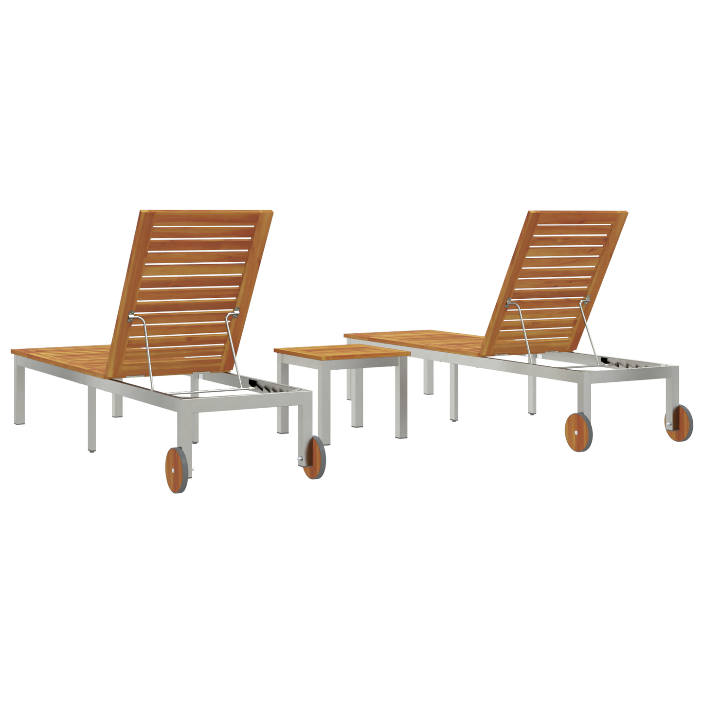 Solsenger 2 stk med Bord i Solid Akasietre
