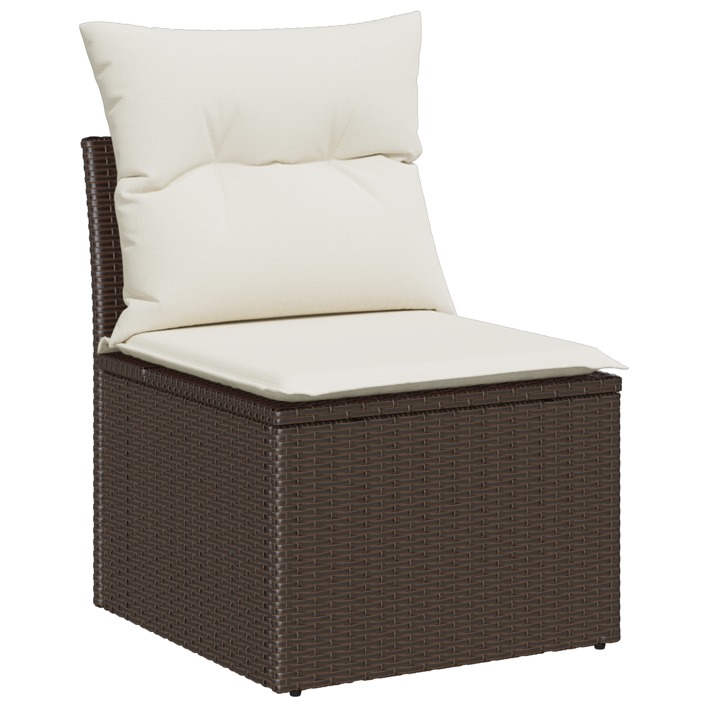 9-delt hagesofa sett med puter brun poly rattan