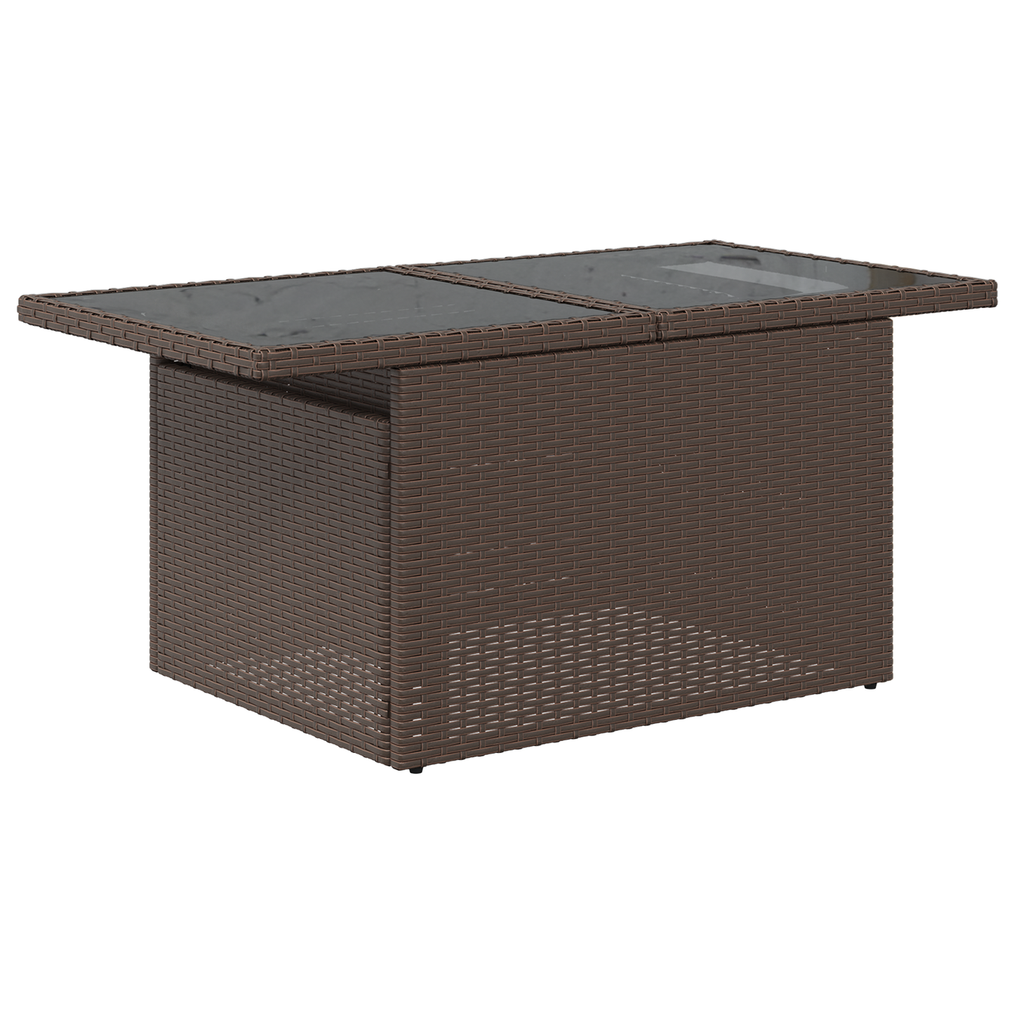 9-delt hagesofa sett med puter brun poly rattan