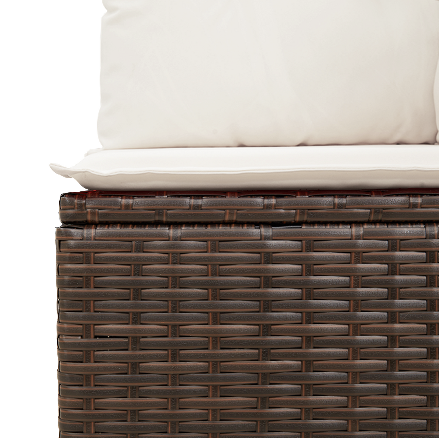 9-delt hagesofa sett med puter brun poly rotting