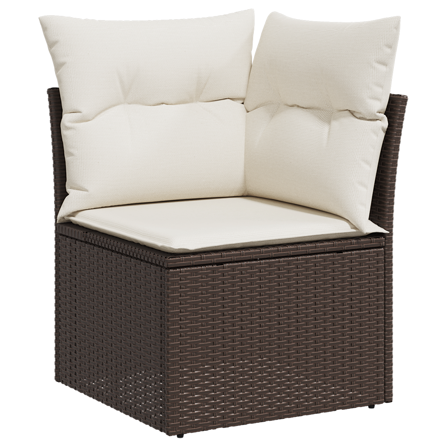 9-delt hagesofa sett med puter brun poly rotting