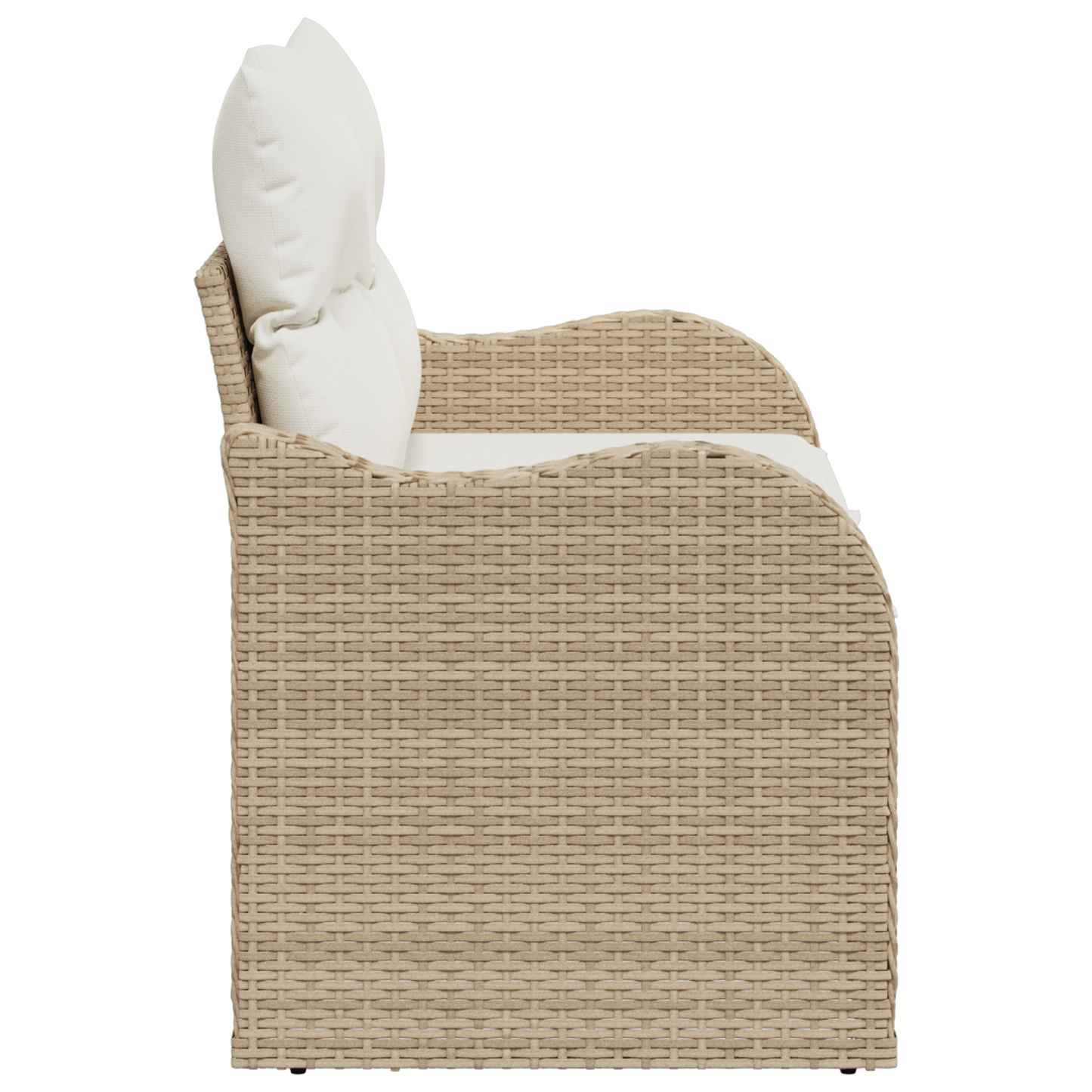 2-seters hagesofa med puter beige polyrotting