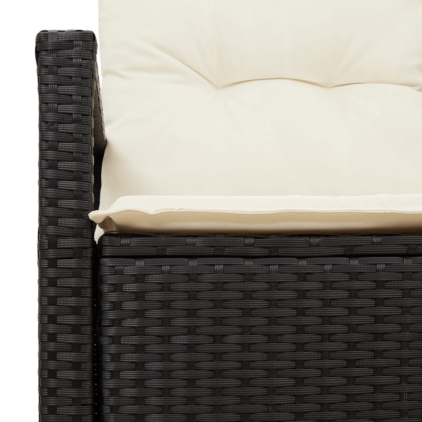 2-seter Hage Sofa med Puter Svart Poly Ratt