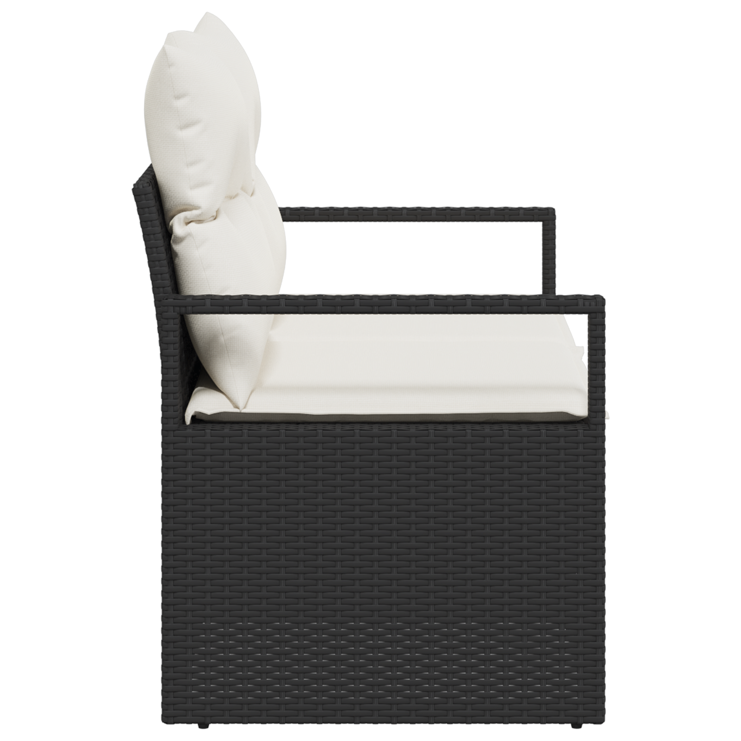 2-seter Hage Sofa med Puter Svart Poly Ratt