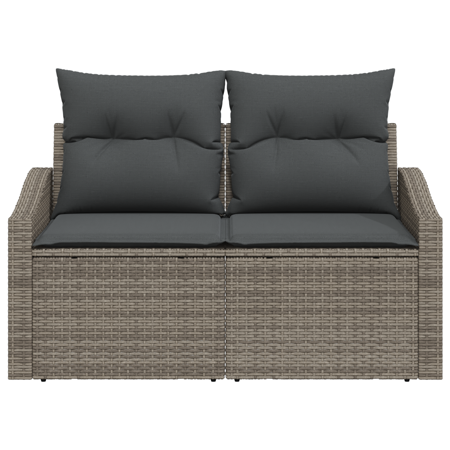 2-seters hage-sofa med puter Grå Polyrotting