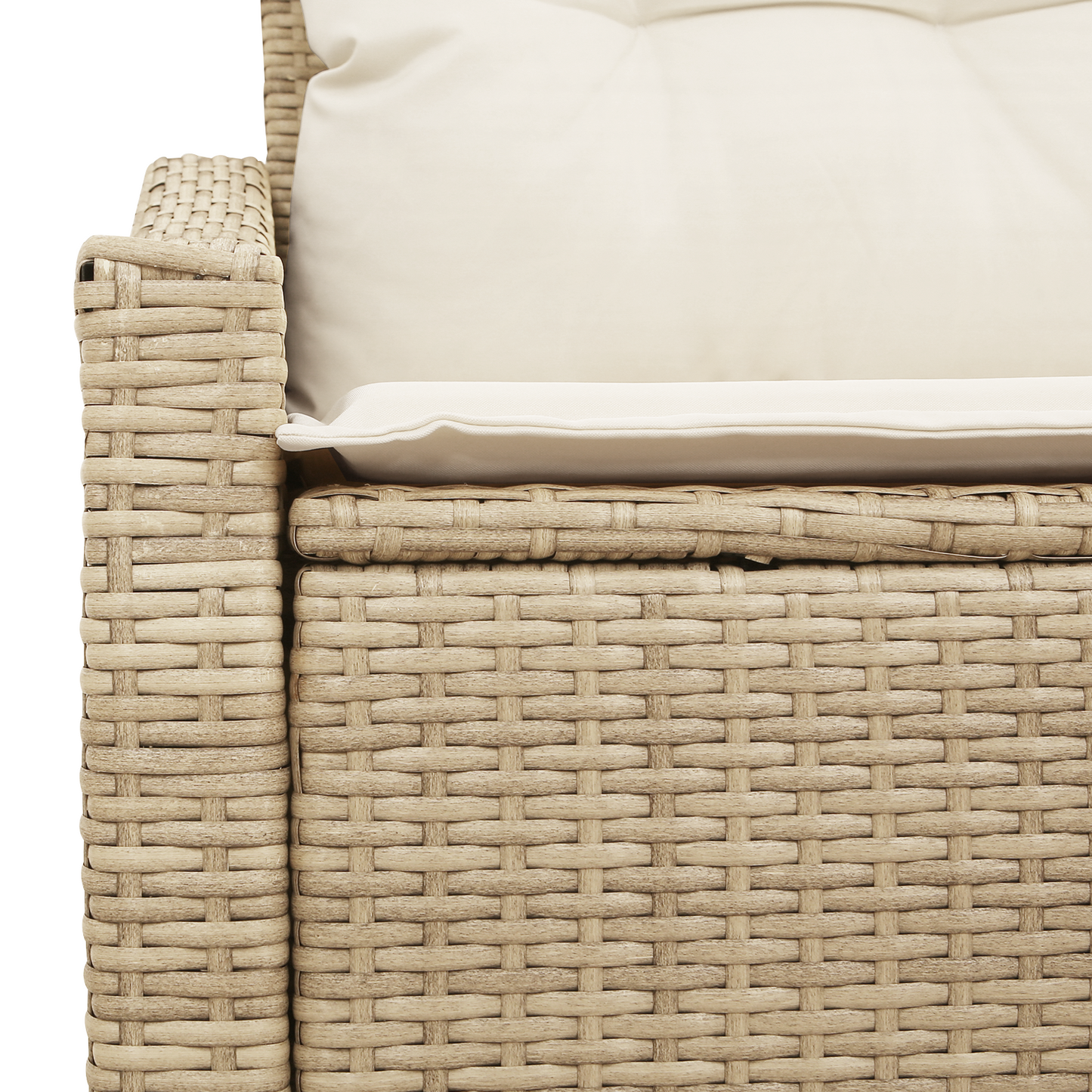 2-seters Hagemøbelsofa med Puter Beige Poly Rattan