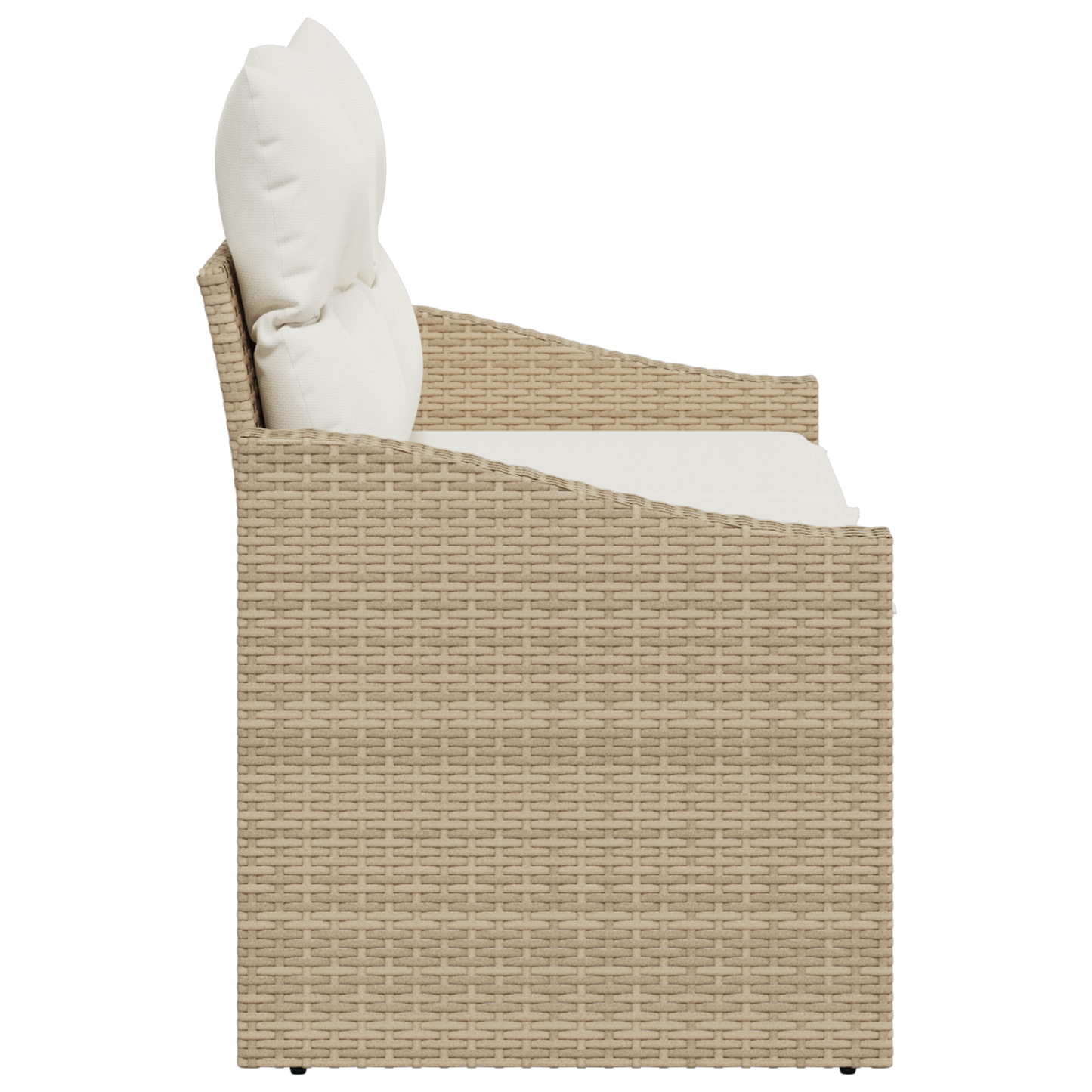 2-seters Hagemøbelsofa med Puter Beige Poly Rattan