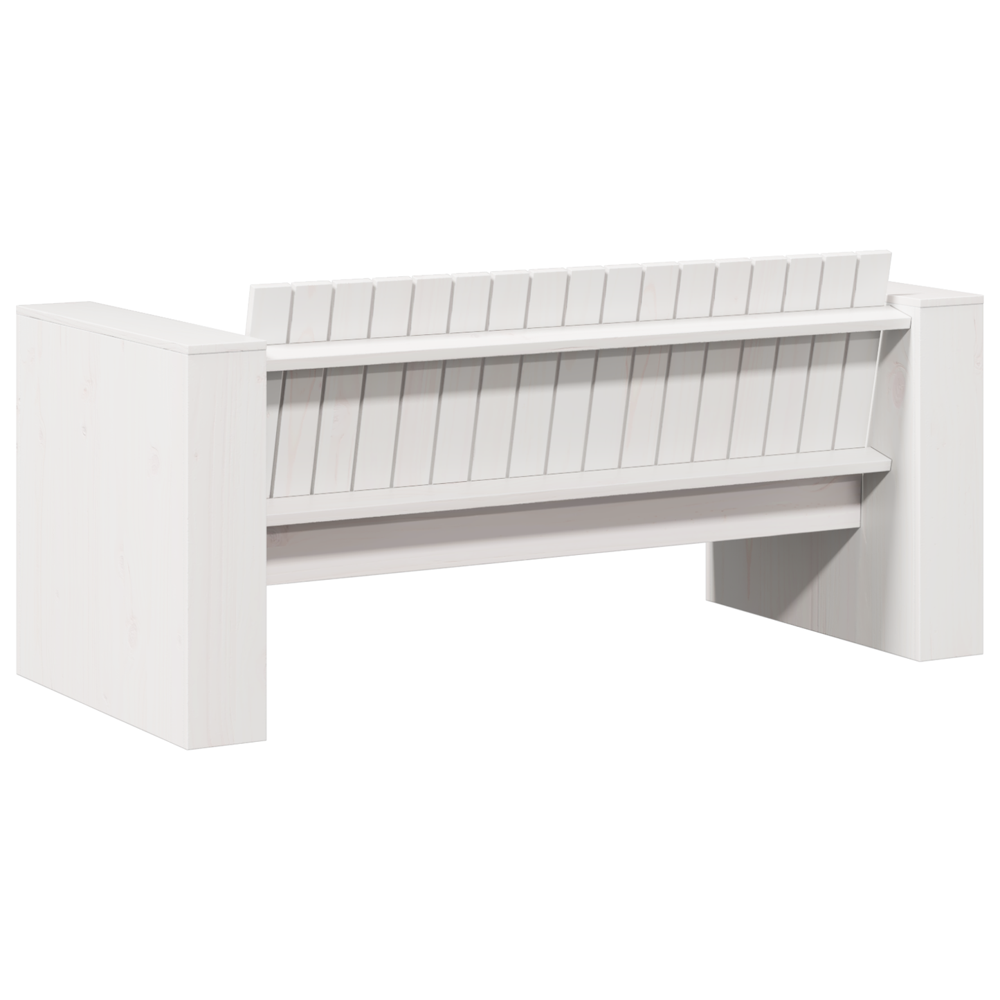 Hagesofa 2-seter 134x60x62 cm Hvit Massivt Tre Furu