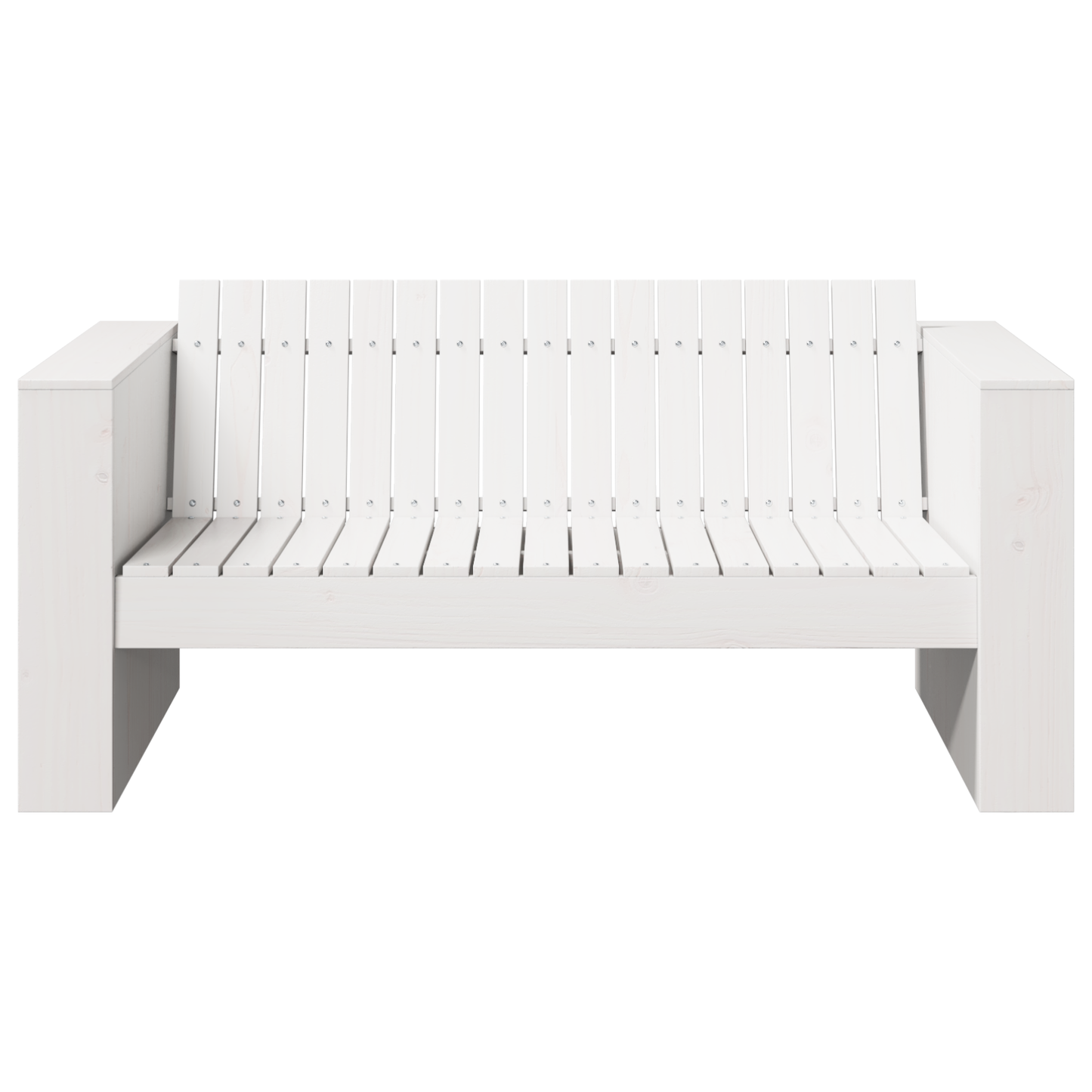 Hagesofa 2-seter 134x60x62 cm Hvit Massivt Tre Furu