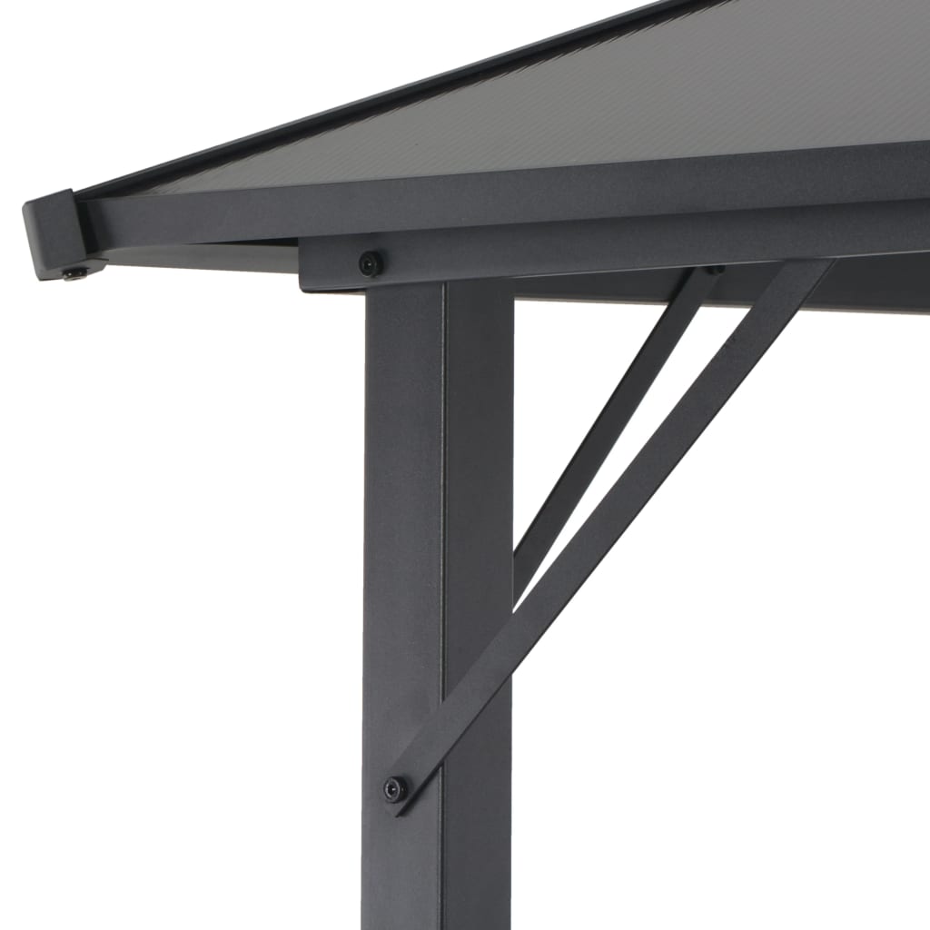 Paviljong med tak aluminium 4x3x2,6 m svart