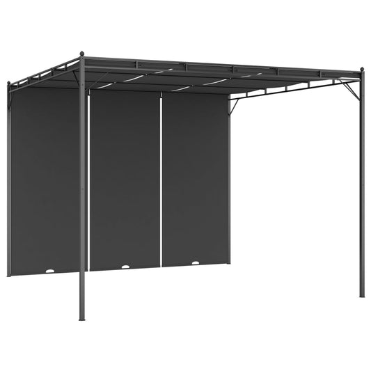 Hagepaviljong med sidegardin 3x3x2,25 m antrasitt