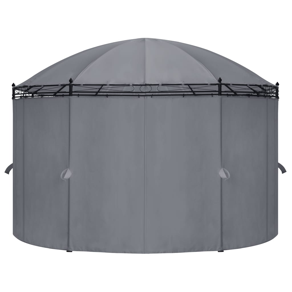 Paviljong med gardiner 520x349x255 cm antrasitt