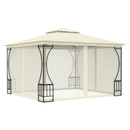 Paviljong med nett 300x300x265 m kremhvit
