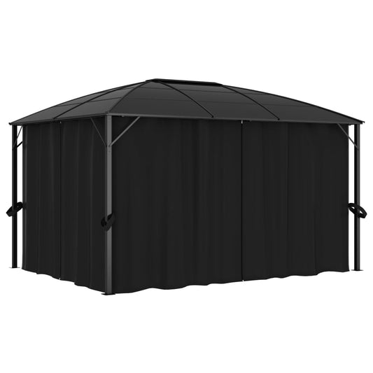 Paviljong med gardiner 400x300x265 m antrasitt