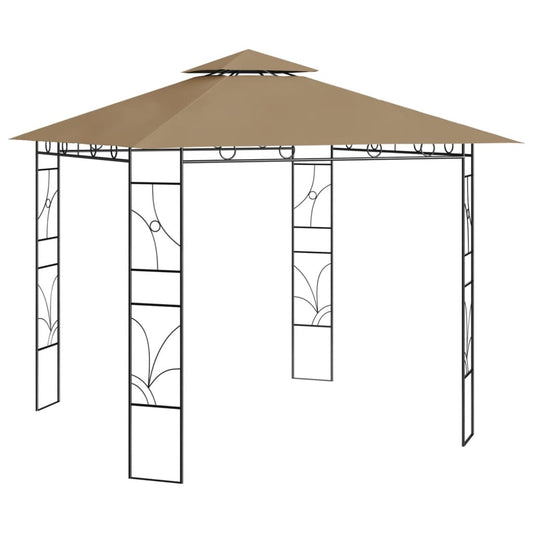 Paviljong 3x3x2,7 m gråbrun 160 g/m²