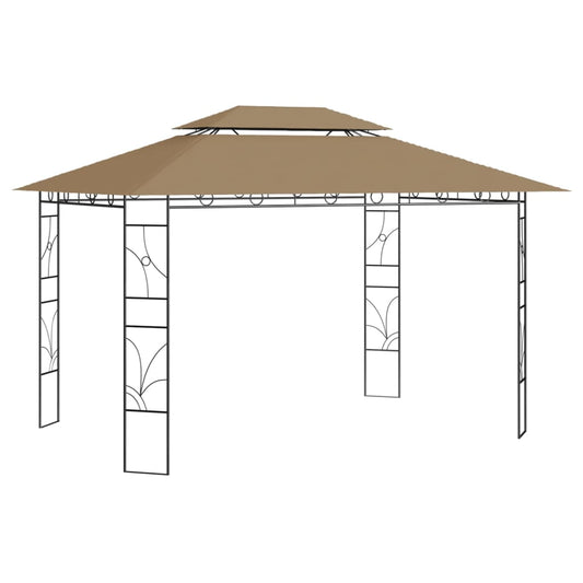 Paviljong 4x3x2,7 m gråbrun 160 g/m²