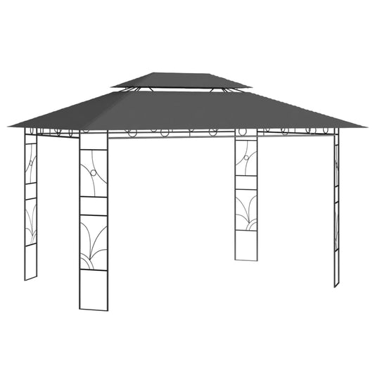 Paviljong 4x3x2,7 m antrasitt 160 g/m²