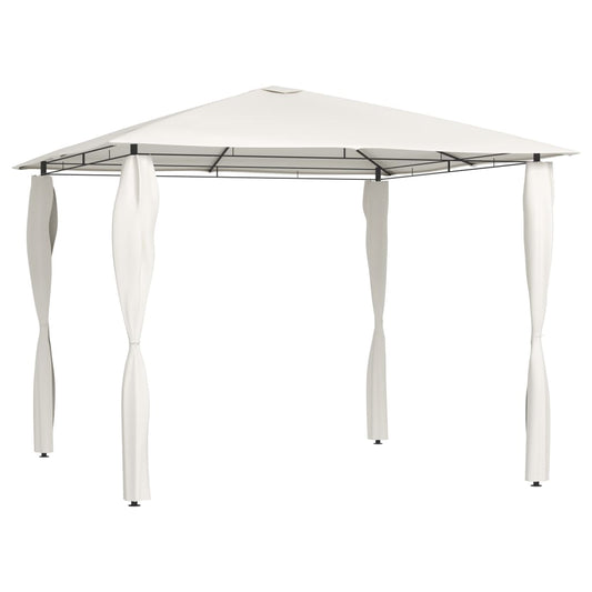 Paviljong med stolpetrekk 3x3x2,6 m krem 160 g/m²