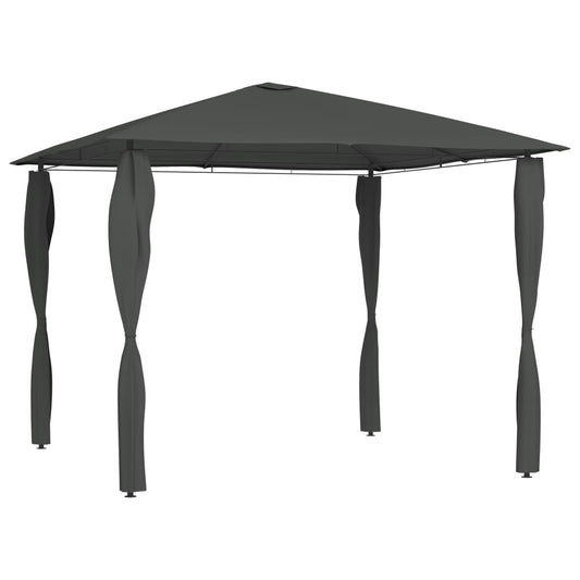Paviljong med stolpetrekk 3x3x2,6 m antrasitt 160 g/m²