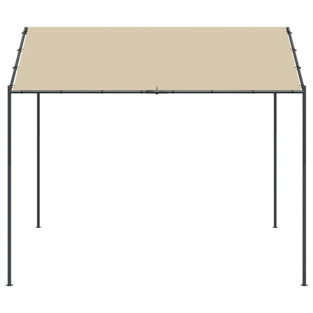 Paviljongtelt beige 3x3 m stål og stoff