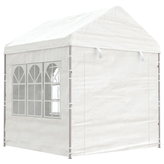 Paviljong med tak hvit 2,28x2,23x2,69 m polyetylen