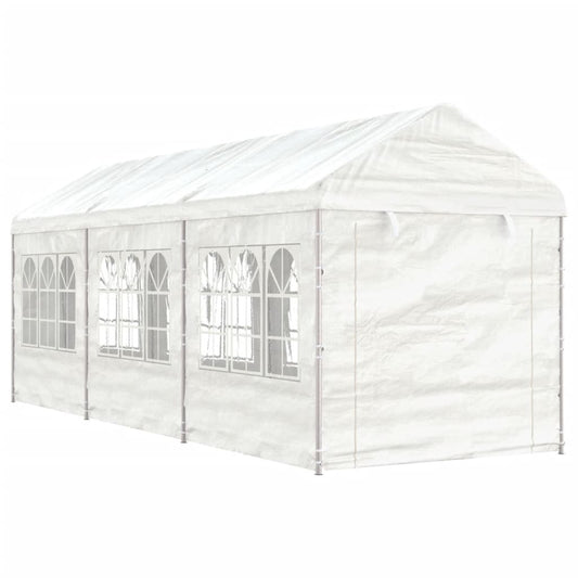 Paviljong med tak hvit 6,69x2,28x2,69 m polyetylen