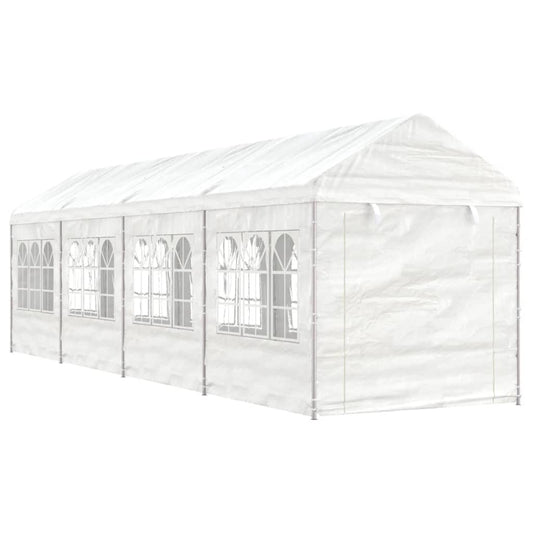 Paviljong med tak hvit 8,92x2,28x2,69 m polyetylen