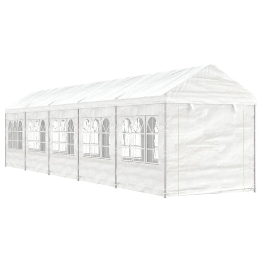 Paviljong med tak hvit 11,15x2,28x2,69 m polyetylen