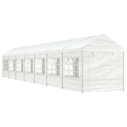 Paviljong med tak hvit 15,61x2,28x2,69 m polyetylen