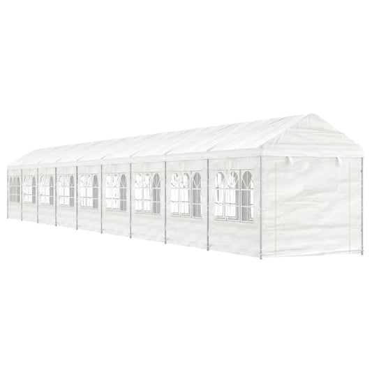 Paviljong med tak hvit 20,07x2,28x2,69 m polyetylen