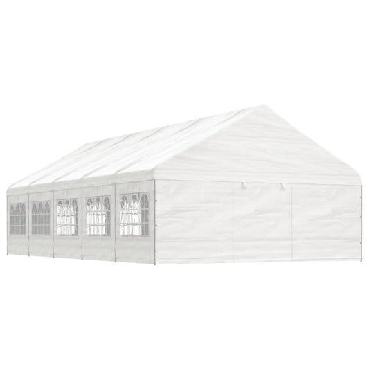 Paviljong med tak hvit 11,15x5,88x3,75 m polyetylen
